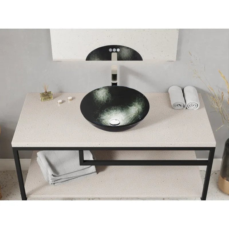 ANZZI Amalfi Round Glass Vessel Bathroom Sink