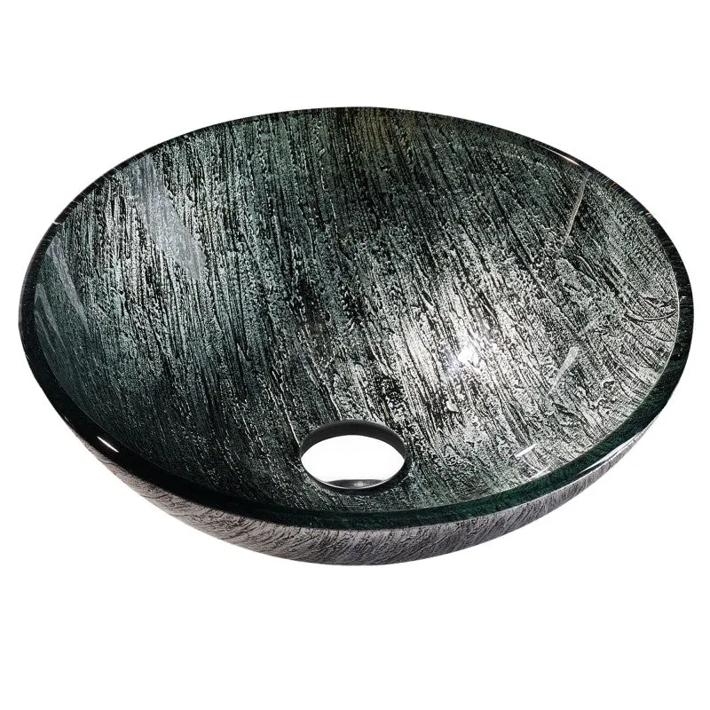 ANZZI Amalfi Round Glass Vessel Bathroom Sink