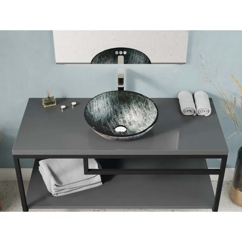 ANZZI Amalfi Round Glass Vessel Bathroom Sink