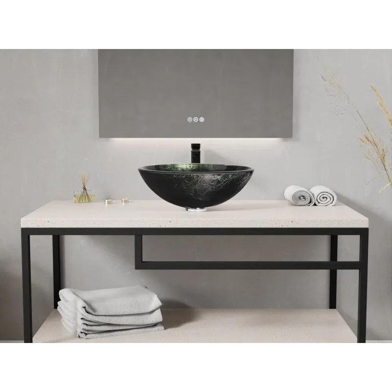 ANZZI Amalfi Round Glass Vessel Bathroom Sink