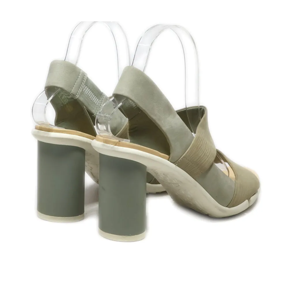 Clarks High-Heel Sandals Leather Green Colour For Women