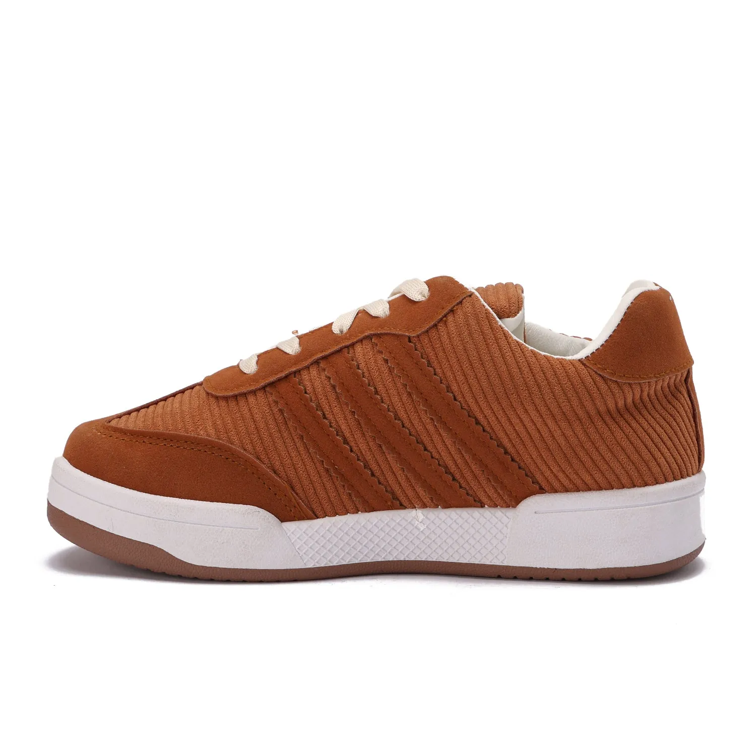 Corduroy Retro Sneakers-Camel
