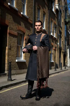GEM Garments - Barbican - Sherwani - Black - 1 Piece - Jamawar