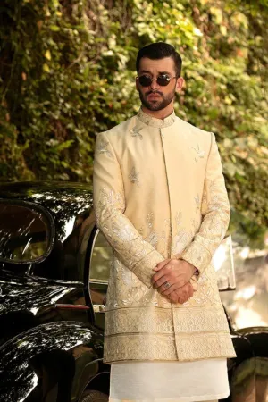 GEM Garments - Squab - Sherwani - Biege - 1 Piece - Viscose Polyester