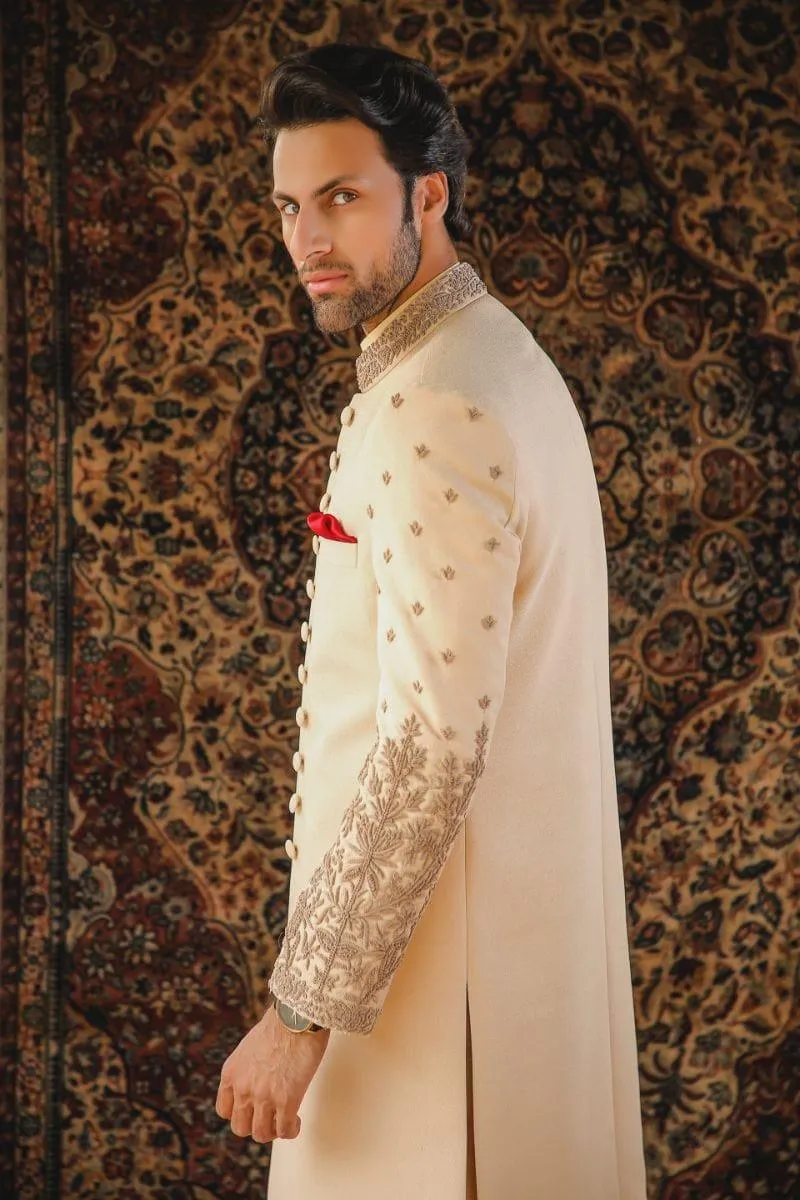 GEM Garments - Zaheer - Sherwani - Biege - 1 Piece - Viscose Polyester