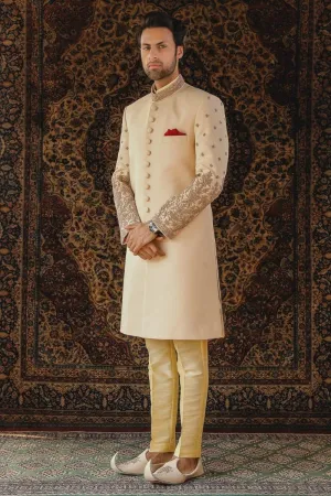 GEM Garments - Zaheer - Sherwani - Biege - 1 Piece - Viscose Polyester