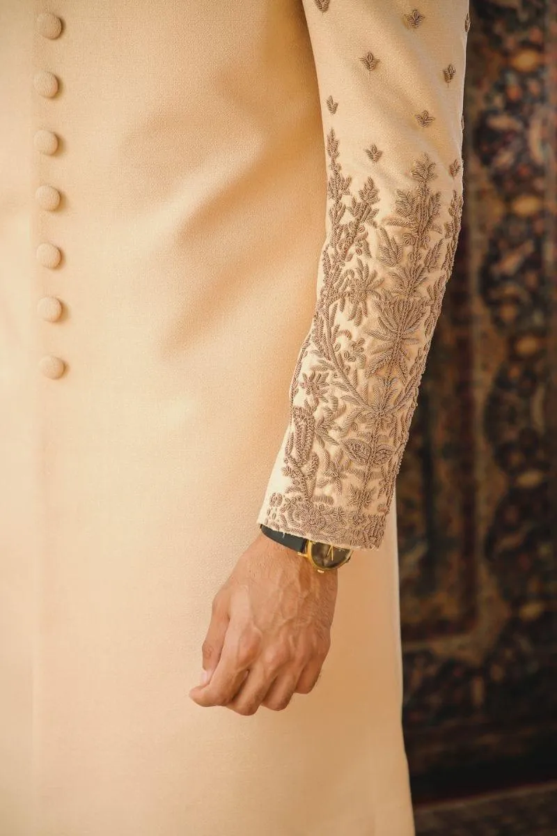 GEM Garments - Zaheer - Sherwani - Biege - 1 Piece - Viscose Polyester