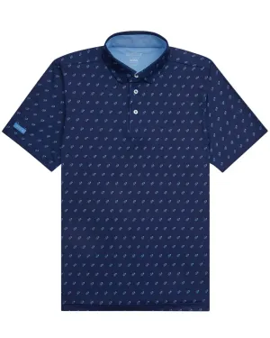 Good Good Golf Mens Blue Ace Polo
