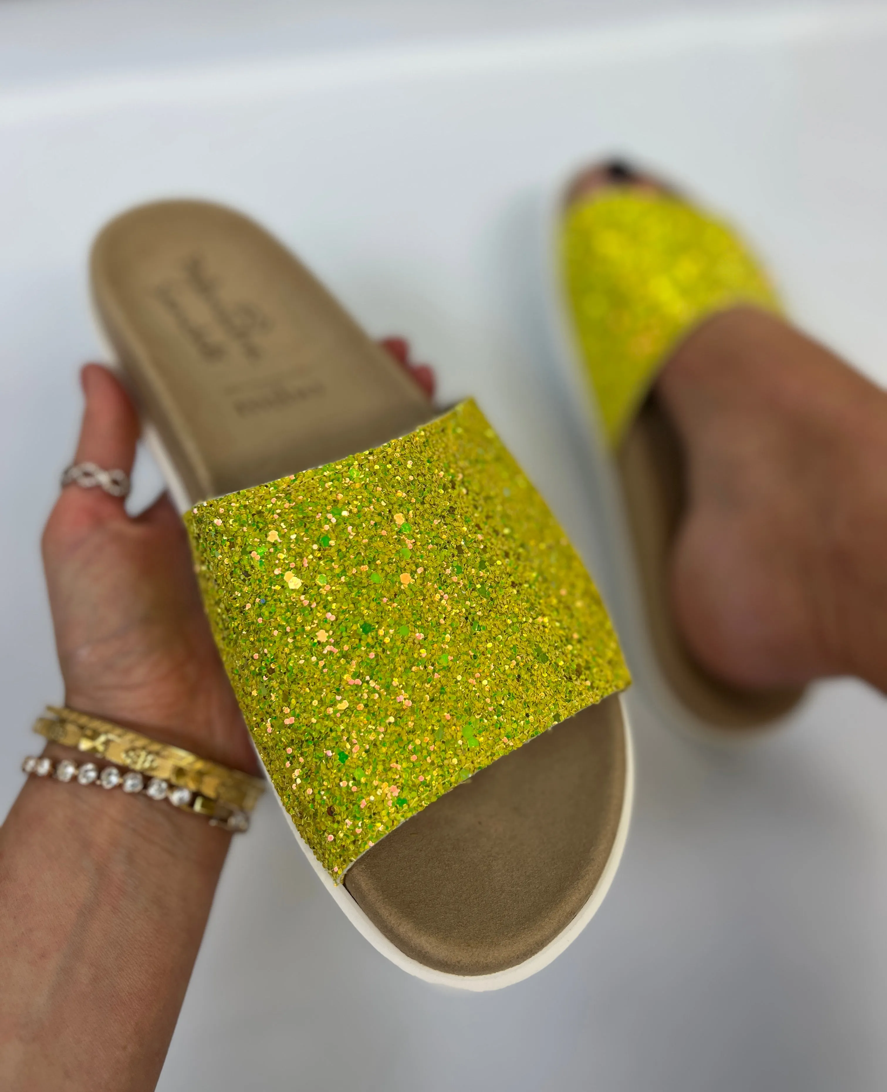 Lizzo Lime Slider sandals