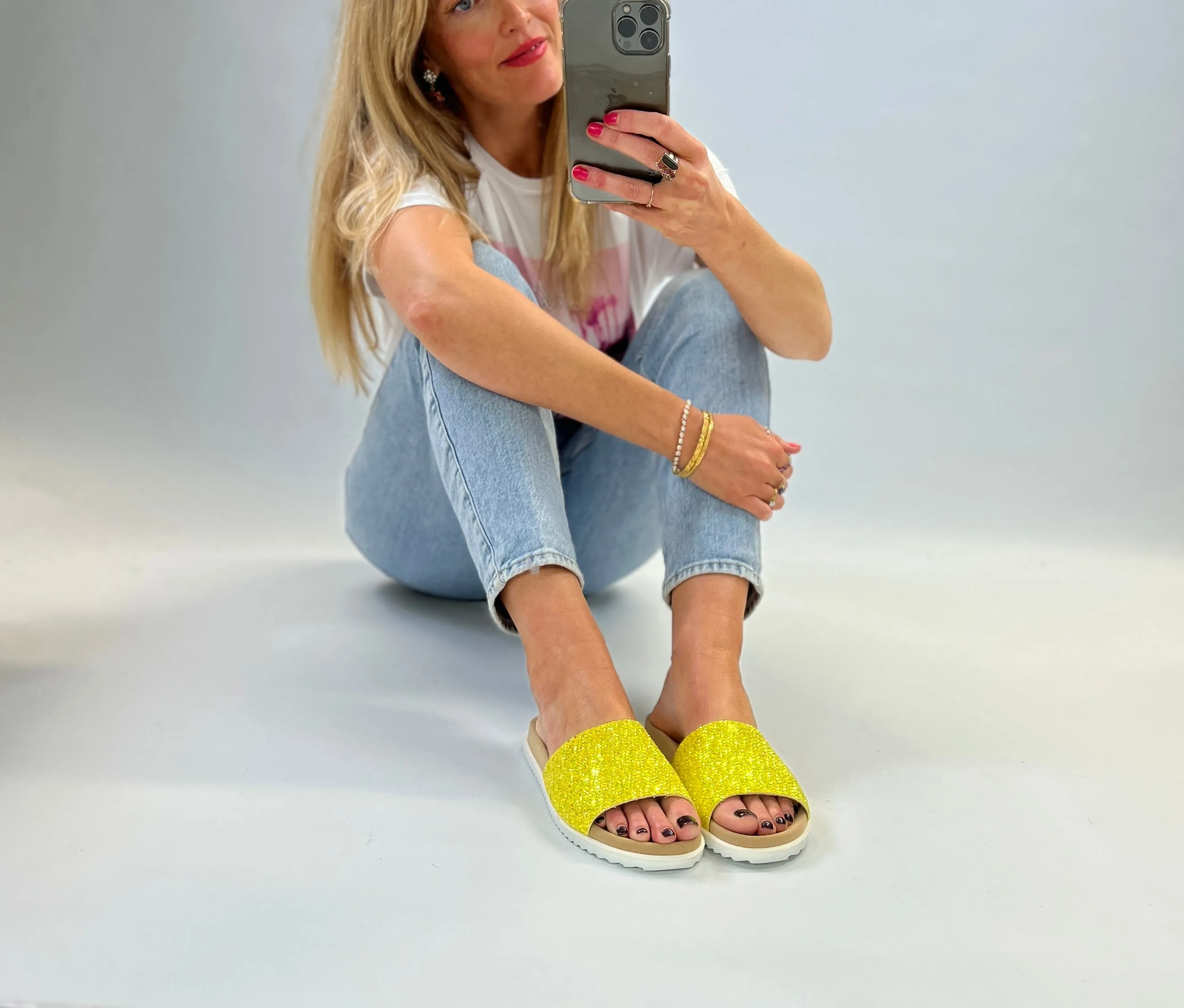 Lizzo Lime Slider sandals